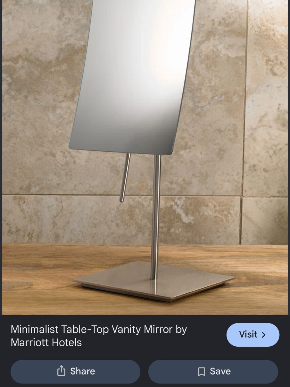 Vanity Mirror with Adjustable Stand - Black